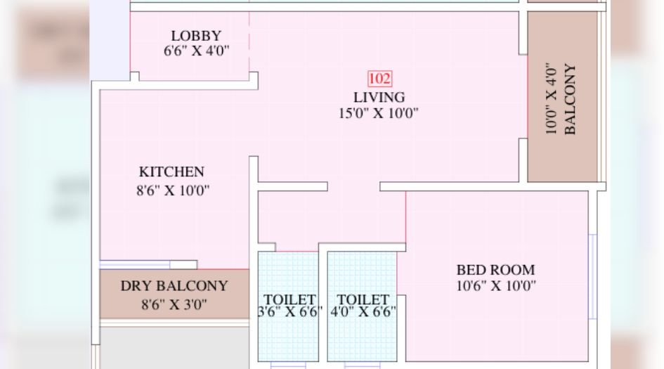 Siddhi-Aspire-1 BHK-Floor-Plan